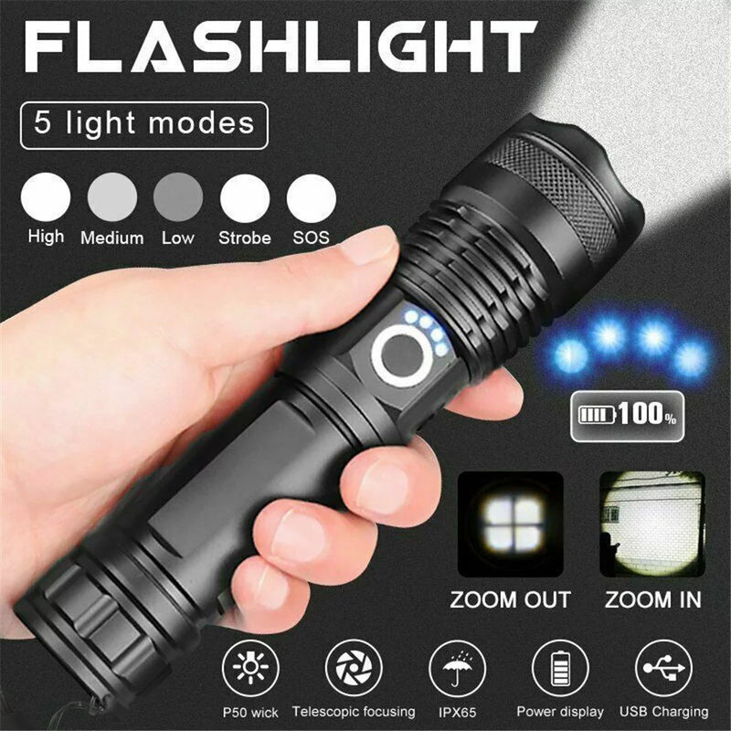 High Power Zoom Flashlight